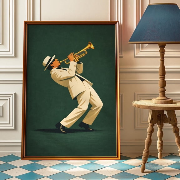 Afrocentric Vintage Jazz Music Wall Art Decor Unframed Paper Print