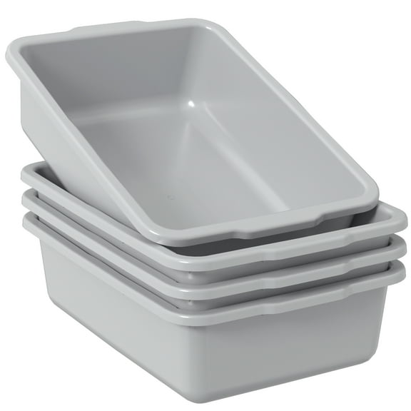 Afromy 32 L Large Plastic Bus Box, Grey Large Plastic Bus Box, 4 Pack