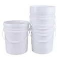 thumbnail image 1 of Afromy 4 Packs Food Grade Bucket Pail with Plastic Handles and Lid, Plastic Bucket Pail Container with Lid, 7 Gallon, White, 1 of 7