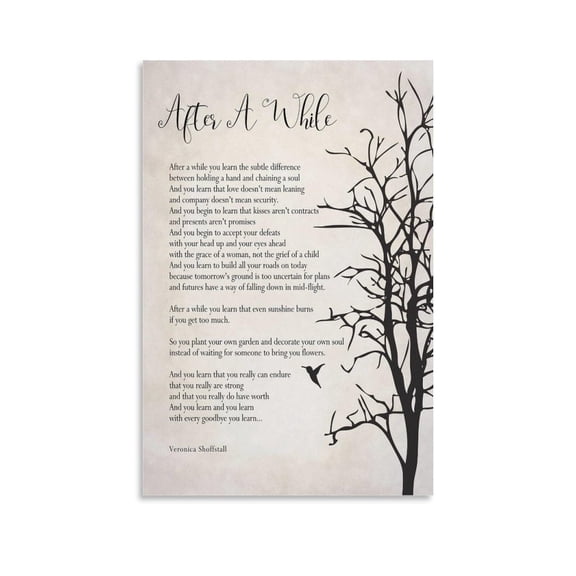 After A While Poem Poster, Inspirational Print Poster Decorative Painting Canvas Wall Art Living Room Posters Bedroom Painting