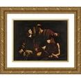 thumbnail image 1 of After Bartolomeo Cavarozzi 24x19 Gold Ornate Framed and Double Matted Museum Art Print Titled - The Sacrifice of Isaac, 1 of 4