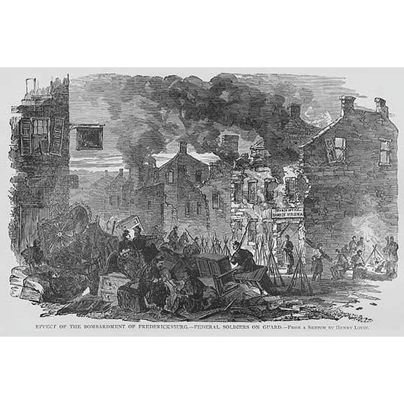 After Bombing of Fredericksburg, troops occupy-Fine Art Canvas Print (20" x 30")