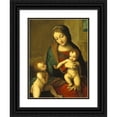 thumbnail image 1 of After Correggio 15x18 Black Ornate Wood Framed Double Matted Museum Art Print Titled - Madonna and Child with the Infant Saint John (C. 1510), 1 of 5
