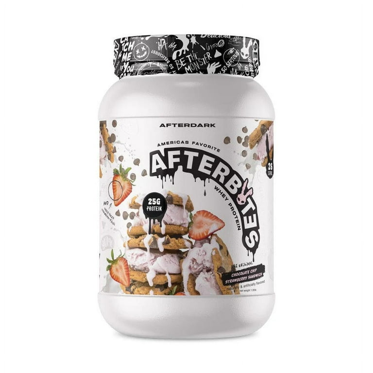 After Dark Afterbites Whey, 25g Protein, Chocolate Chip Strawberry