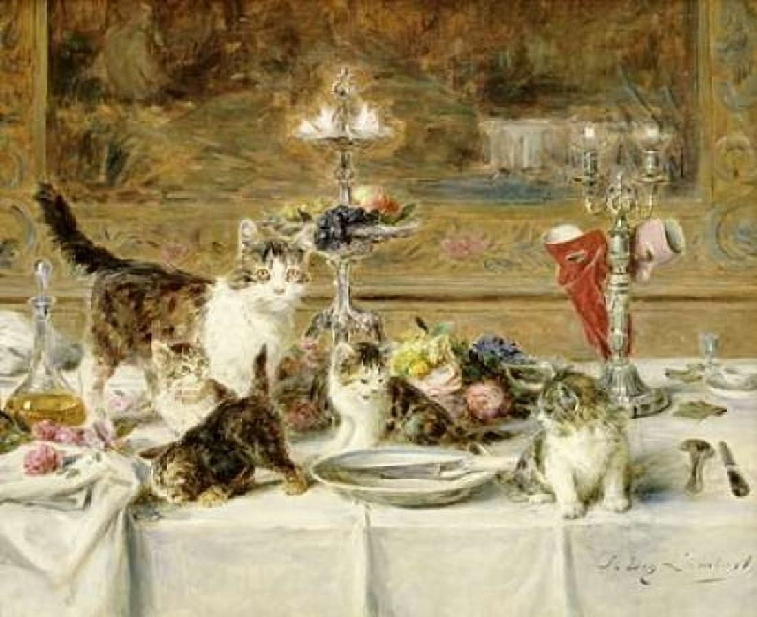 After Dinner Canvas Art - Louis Eugene Lambert (24 x 30)