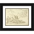 thumbnail image 1 of After Domenico Piola 24x18 Black Ornate Framed Double Matted Museum Art Print Titled: Sketches of Religious Scenes, 1 of 5