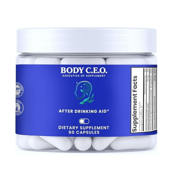 Nighttime Liver Support & Hydration Pills DHM Dihydromyricetin, Milk Thistle & Electrolytes for Pre/Post Drinking Wellness 60 Capsules