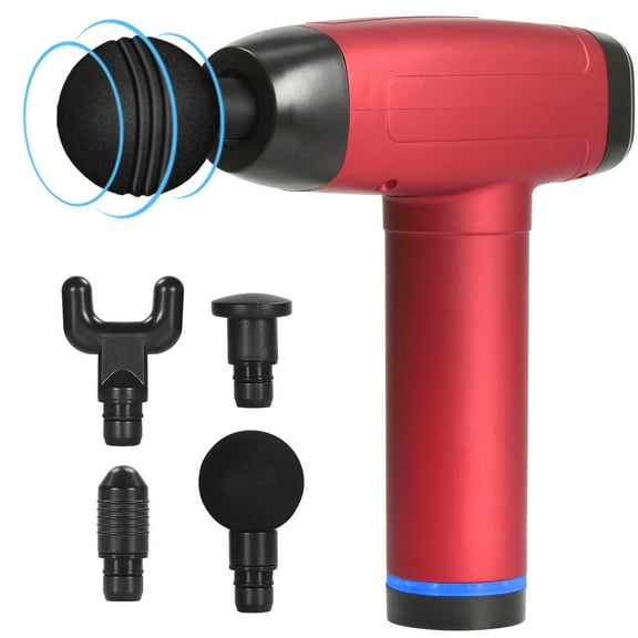 After Gym Ergonomic Massage Gun for Muscle Relief, 6 Speeds, Includes 4 Applicators, Fire Red