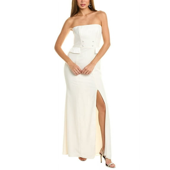 After Six womens Tuxedo Maxi Dress, 12, White