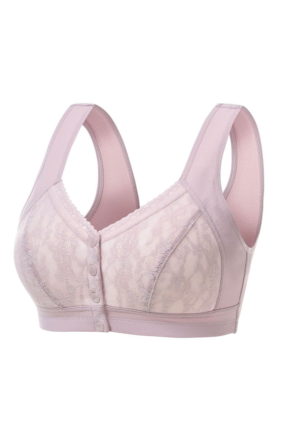 After Surgery Bra Front Snap Button Closure Post Surgery PO Bra Mesh Breathable Lightweight Everyday 18 Hour Bras