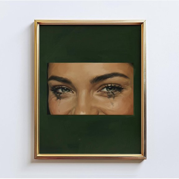 After The Cry Cropped Eye Portrait Wall Art Home Decor Unframed Paper Print