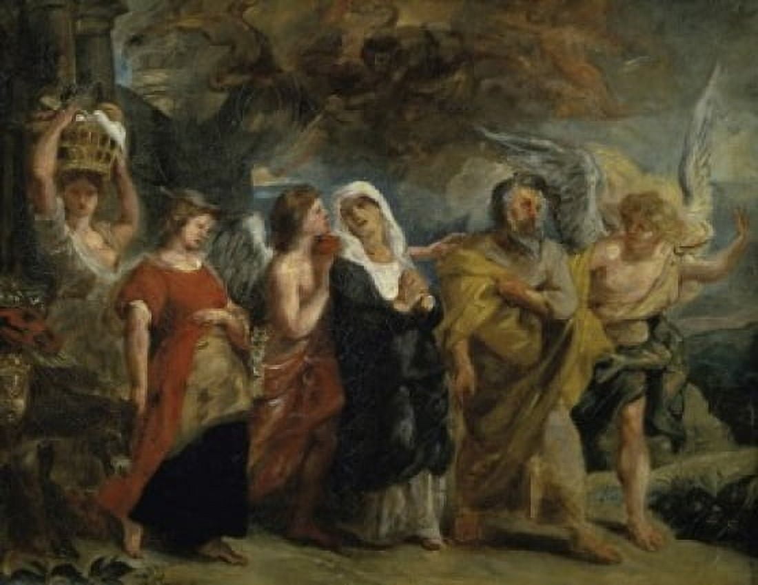 After The Flight of Lot by Rubens Eugene Delacroix (1798-1863French) Musee du Louvre Paris Canvas Art - Eugene Delacroix (24 x 36)
