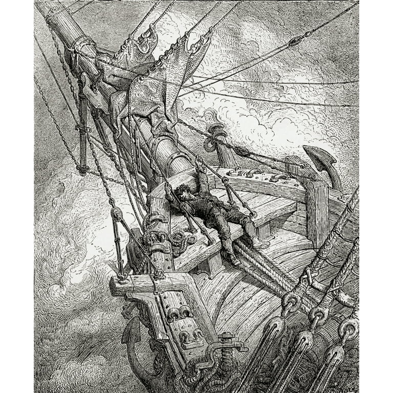 After The Original Drawing By Gustave Dore For The Rime Of The Ancient  Mariner. From Life And Reminiscences Of Gustave Dore, Published 1885.  Poster Print (26 x 32) 
