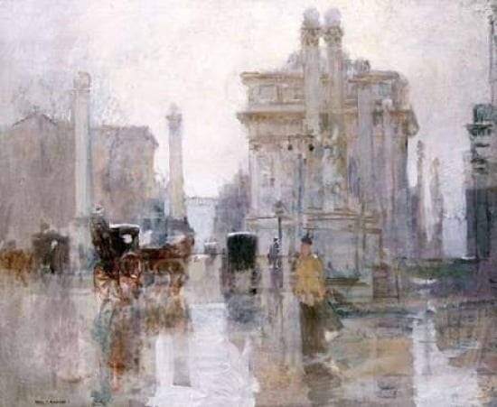 After The Rain The Dewey Arch Madison Square Park New York Canvas Art - Paul Cornoyer (20 x 24)