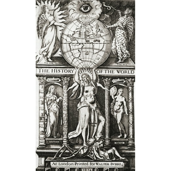 After The Title Page Of Raleigh's History Of The World, 1614. From Impressions Of English Literature, Published 1944. by Ken Welsh / Design Pics (22 x 40)