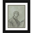 thumbnail image 1 of After Willem Drost 12x14 Black Ornate Wood Framed Double Matted Museum Art Print Titled: An Artist Holding a Book and Compass, 1 of 5