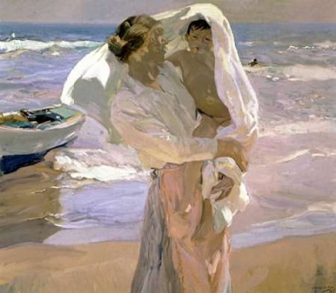 After the Bath Canvas Art - Joaquin Sorrolla Bastida (24 x 24)