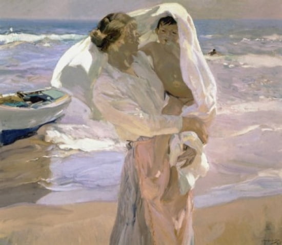 After the Bath  Joaquin Sorolla y Bastida (1863-1923Spanish)  Sorolla Museum Valencia Spain Canvas Art - Joaquin Sorolla y Bastida (18 x 24)