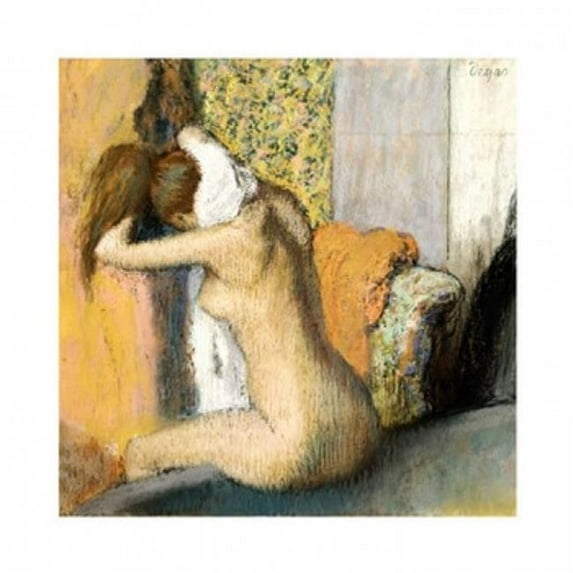After the Bath Woman Drying her Neck Poster Print by Edgar Degas