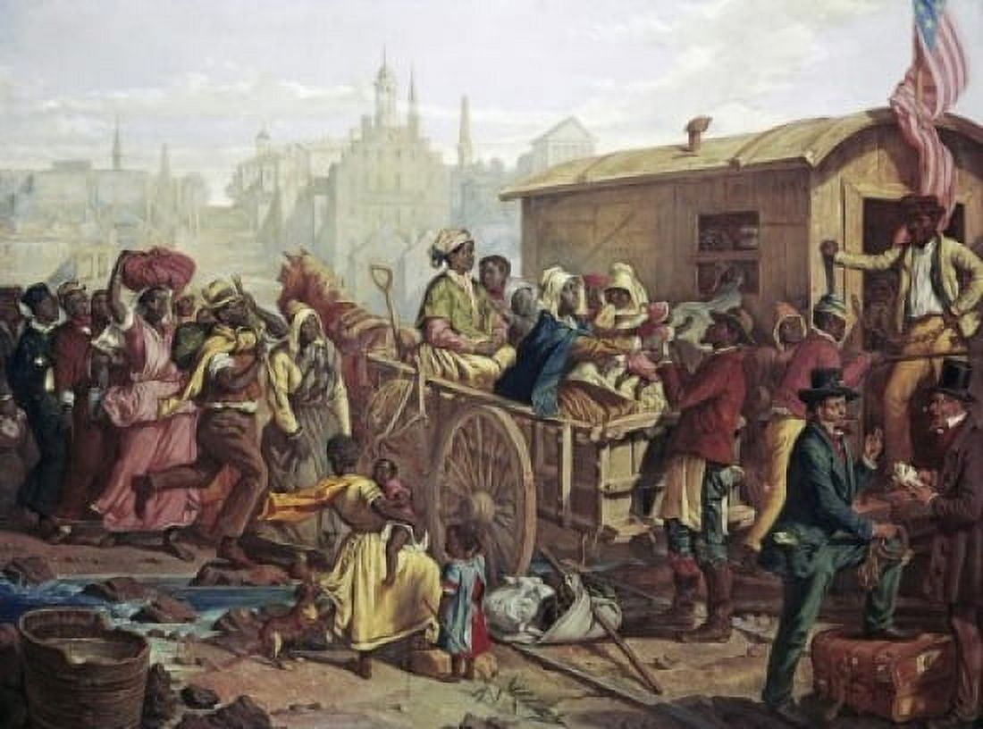 After the Sale Market Scene in Richmond Virginia Eyre Crowe (1824-1910 British) Canvas Art - Eyre Crowe (18 x 24)