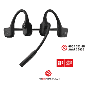 Aftershokz OpenComm Wireless Stereo Bone Conduction Bluetooth Headset with Noise Canceling Boom Microphone for Office Home