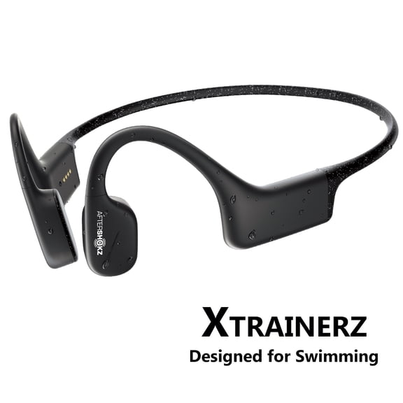 AfterShokz Xtrainerz Open-Ear Mp3 Swimming Headphones, Black Diamond (Not Bluetooth compatible)