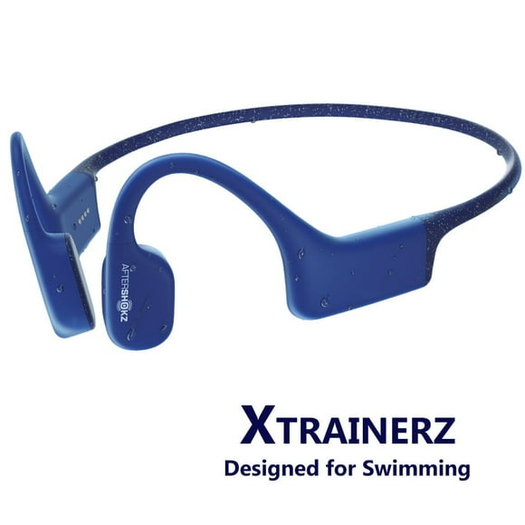 Pre-Owned AfterShokz Xtrainerz Open-Ear Mp3 Swimming Headphones, Sapphire Blue (Not Bluetooth Compatible)
