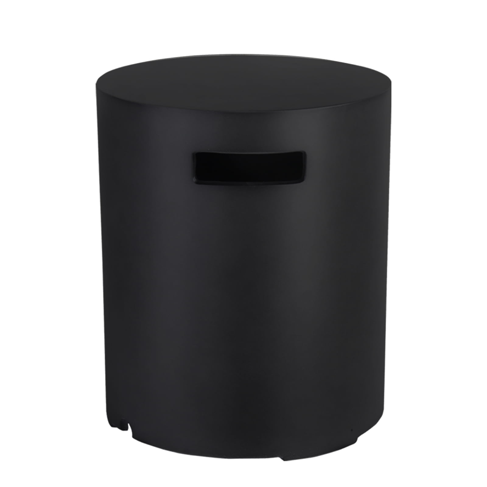 Afterglow 16" Propane Tank Cover Table, Round Tank Container Fits Standard 20 lb Cylinder Bottle Storage Box Hideaway Table, Gas Tank Holder for Outdoor Gas Fire Pits, Black