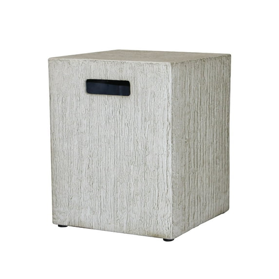 Afterglow 16" Propane Tank Cover Table, Square Tank Container Fits Standard 20 lb Cylinder Bottle Storage Box Hideaway Table, Gas Tank Holder for Outdoor Gas Fire Pits, Gray