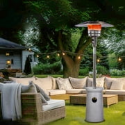 Afterglow 48,000 BTU Terrafab Base Patio Heater, Internal Gas Tank, Light Gray