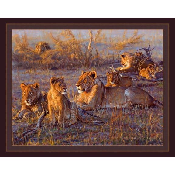 Afterglow Lions 45" Wide Cotton Panel Fabric