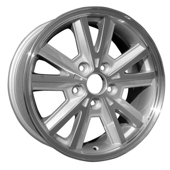 Aftermarket 2005-2009 Ford Mustang 16x7 Alloy Wheel, Rim Sparkle Silver Painted with Machined Face - 3587