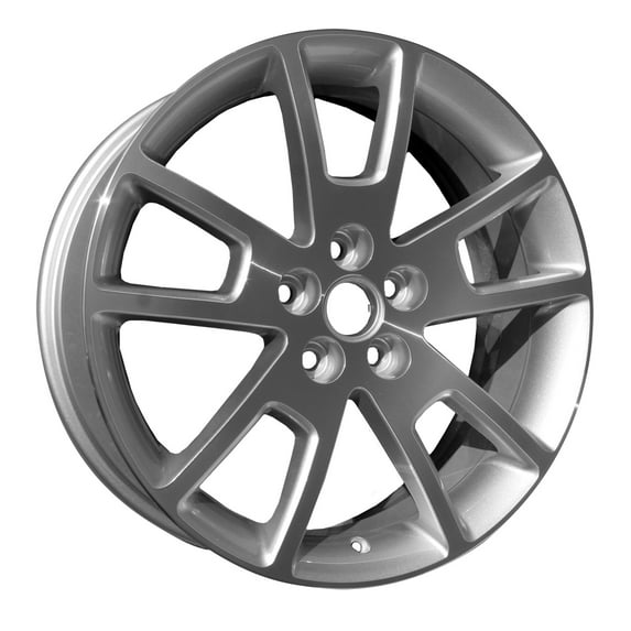 Aftermarket 2008-2012 Chevrolet Malibu 18x7 Alloy Wheel, Rim Sparkle Silver Painted with Machined Face - 5361