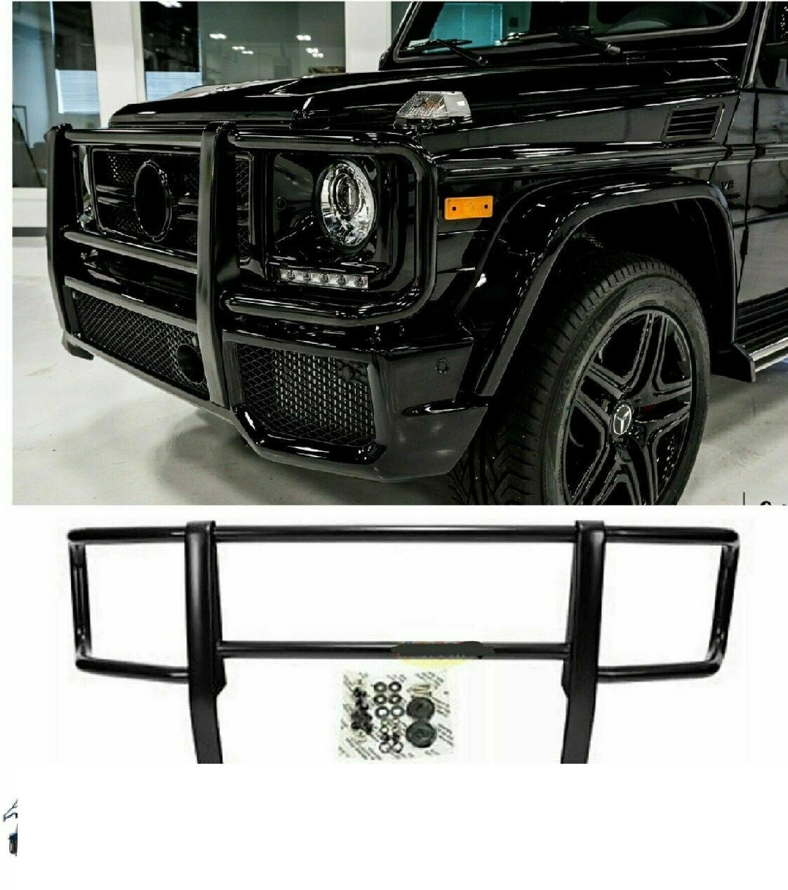 Aftermarket Black AMG Style Front Bumper Grille Brush Guard For G63