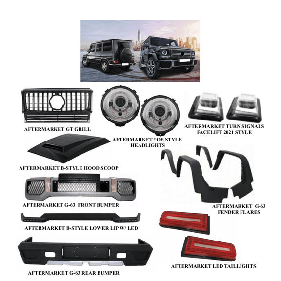 Aftermarket G-63 AMG Style Full Body Kit Fit Benz G-Class W463 G500 G55 Bumper