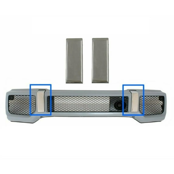 Aftermarket X2 Chrome Front Bumper Caps Clips For Mercedes W463 AMG G63 G-Class