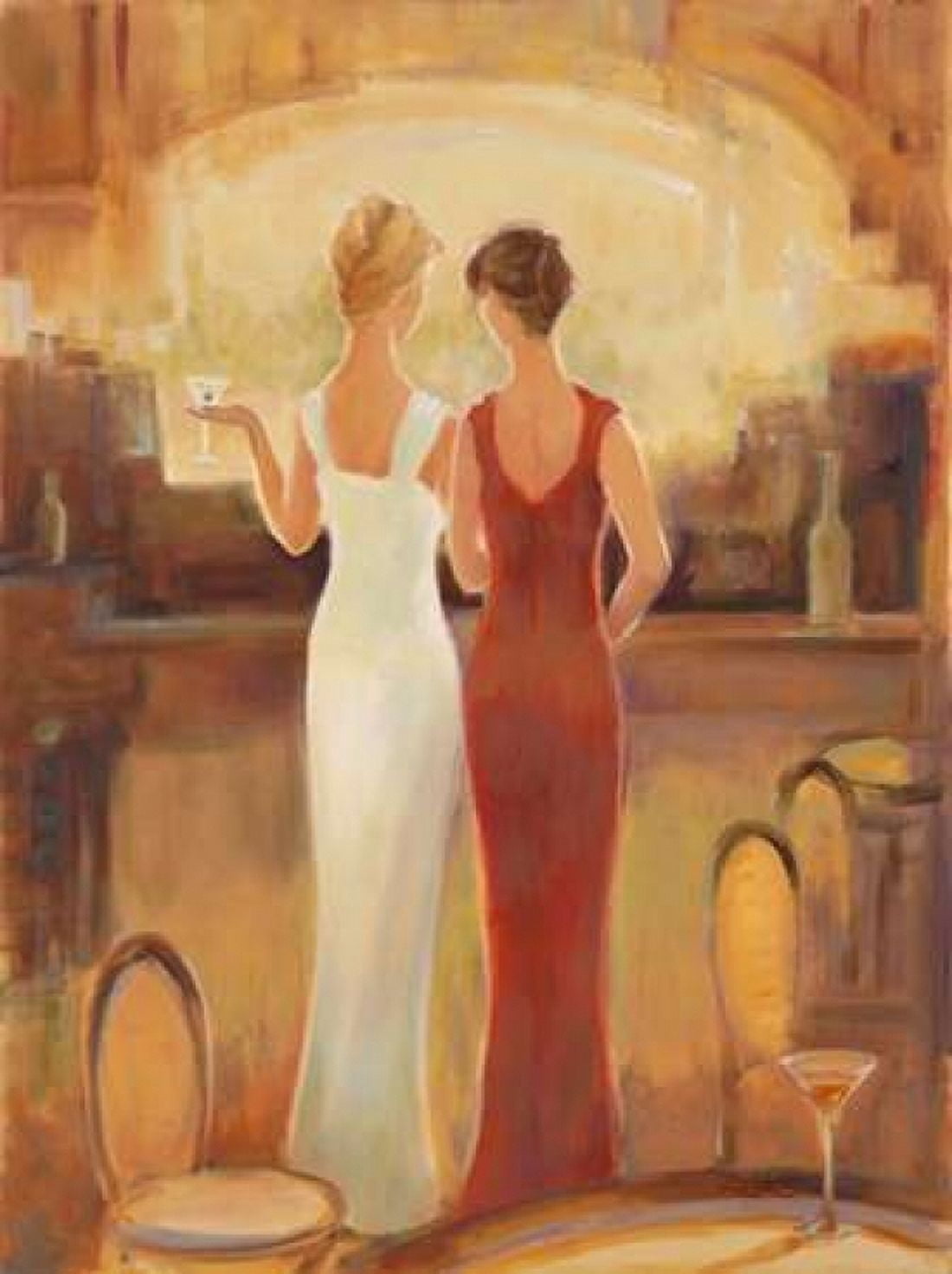 Afternoon Cocktails Canvas Art - Zeph Amber (18 x 24)