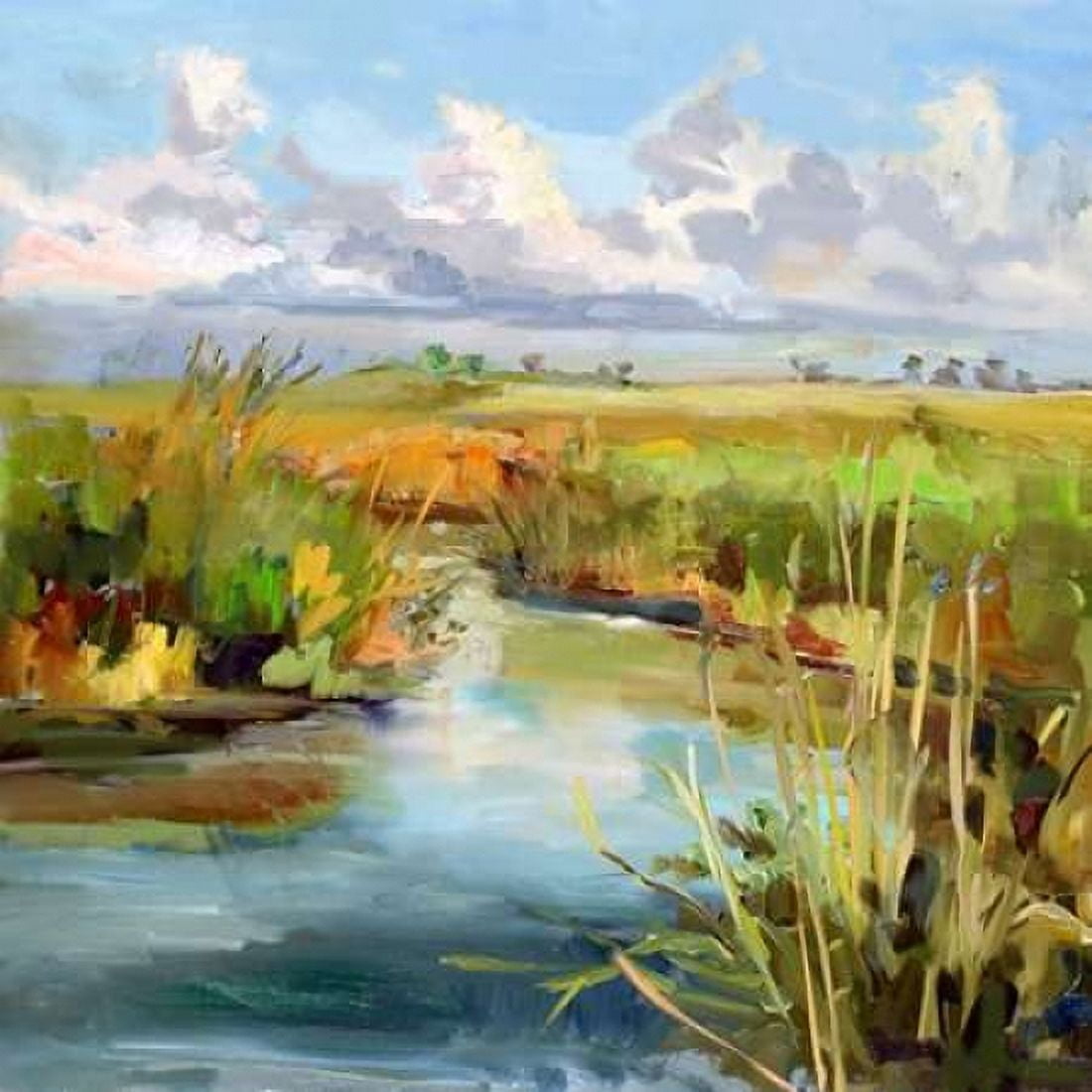 Afternoon Skies Canvas Art - Carol Hallock (24 x 24)
