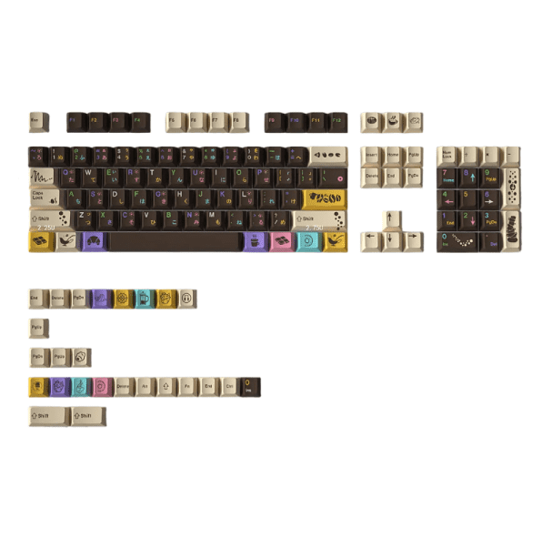 Layout R2 Donut Keyboard Afternoon Tea Keycap Full Set Donut Theme PBT 5-Side Dye-Sublimation ...