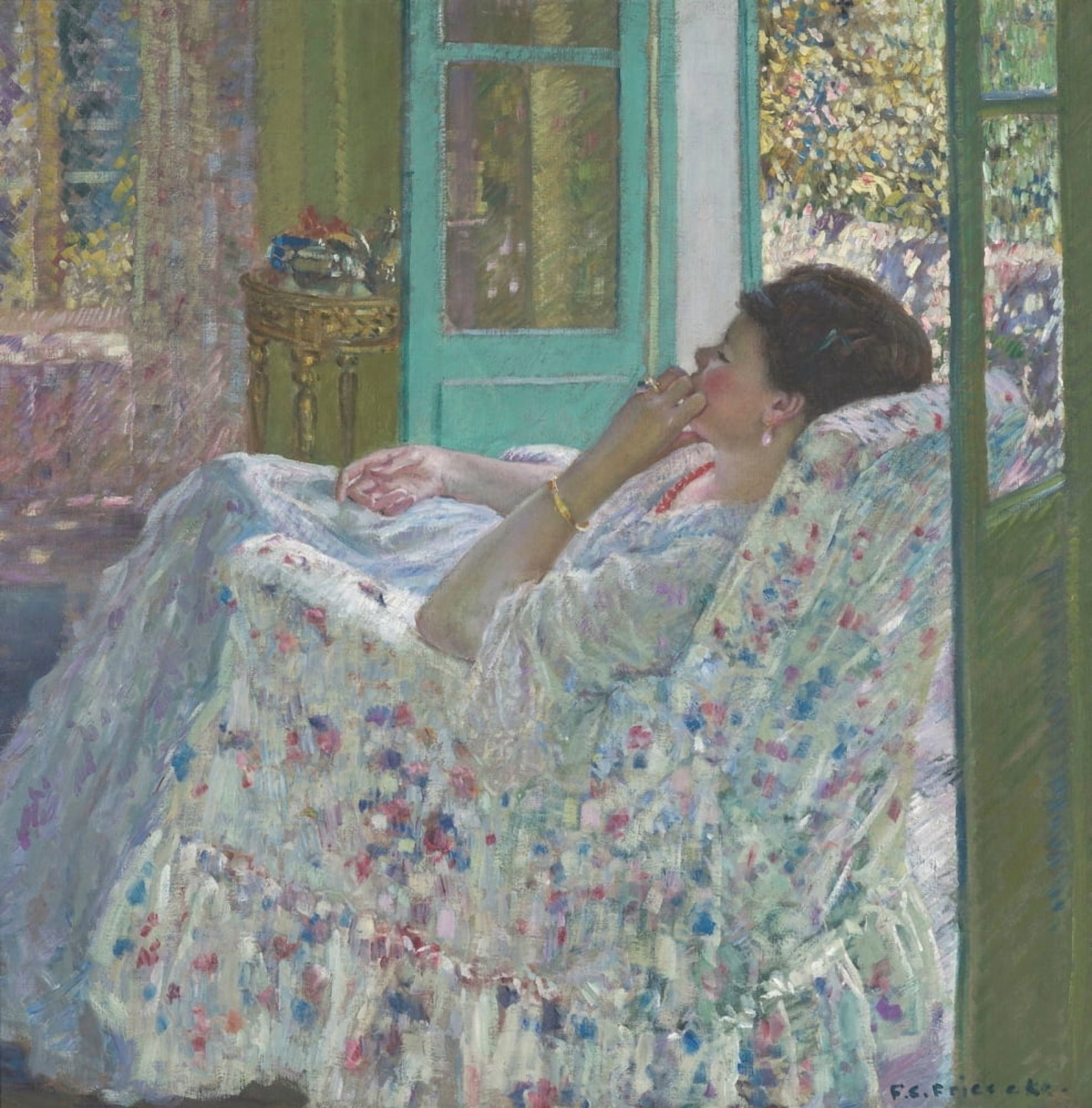 Afternoon Yellow Room Canvas Art - Frederick C Frieseke (24 x 36)