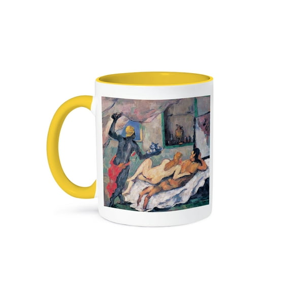 3dRose, Afternoon in Naples by Paul Cezanne, 15oz Two-Tone Yellow Mug