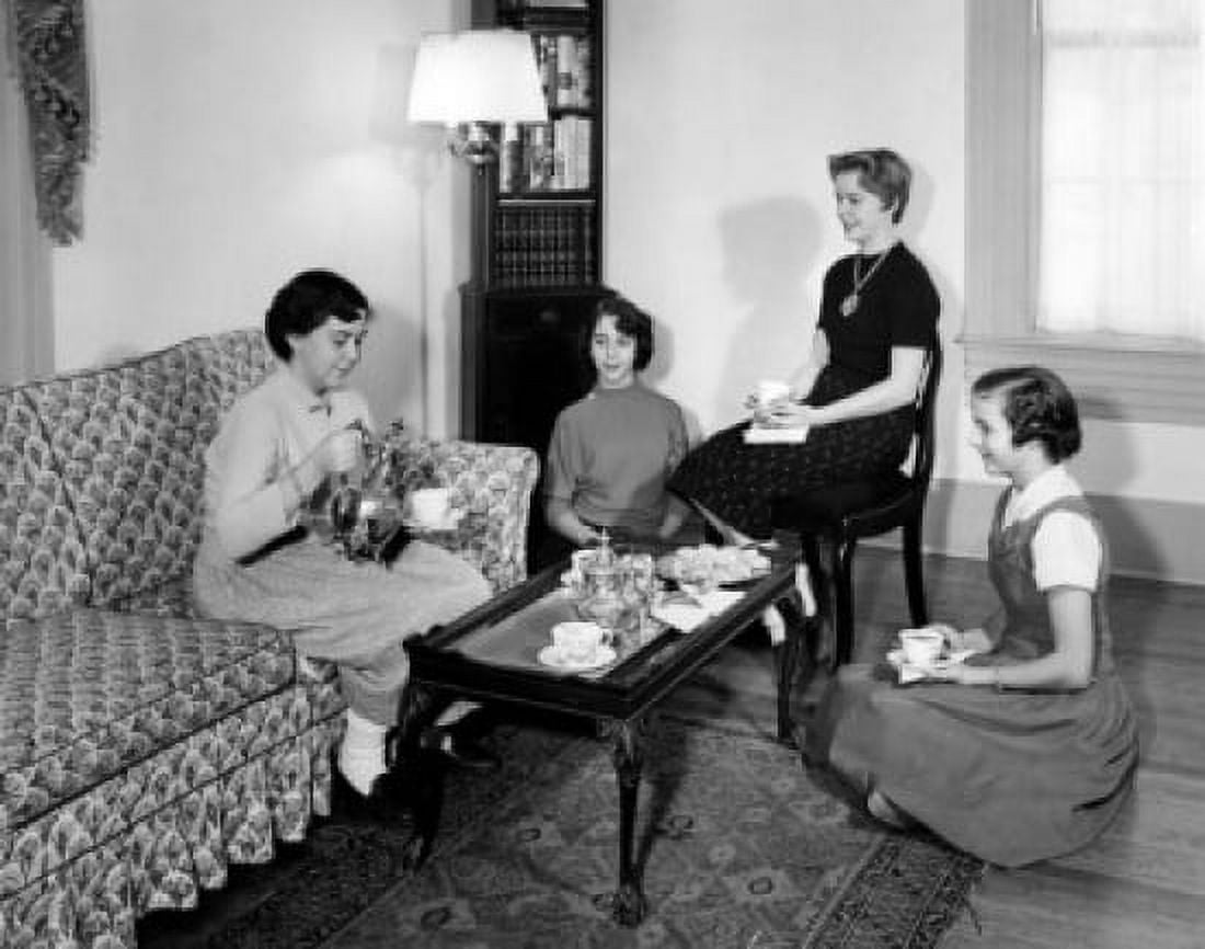 Afternoon tea in living room Canvas Art - (18 x 24)