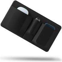 Afterplug 3-Pocket Storage Pouch, Adhesive Laptop Accessory Organizer, for Portable HDD, SSD, USB Drive, Mouse, Cables - Black