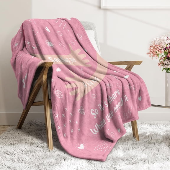 Afterprints Get Well Gifts for Women, Hug/Healing Blanket, Thinking of You/Breast Cancer/Sympathy/After Surgery Gifts for Friends, Sister, Coworkers, Soft Throw Blankets 60'' x 80''