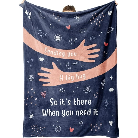 Afterprints Get Well Gifts for Women Men Hug Healing Blanket Thinking of You Cancer Care Sympathy After Surgery Gifts for Friends Sister Coworker Soft Throw Blankets 50'' x 60''