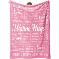 Afterprints Warm Hugs Healing Blanket Breast Cancer Gifts for Women Get Well Soon Cancer Care Feel Better Think of You Sympathy Gift for Friend Sister Soft Comfort Throw Blankets 50" x 60"