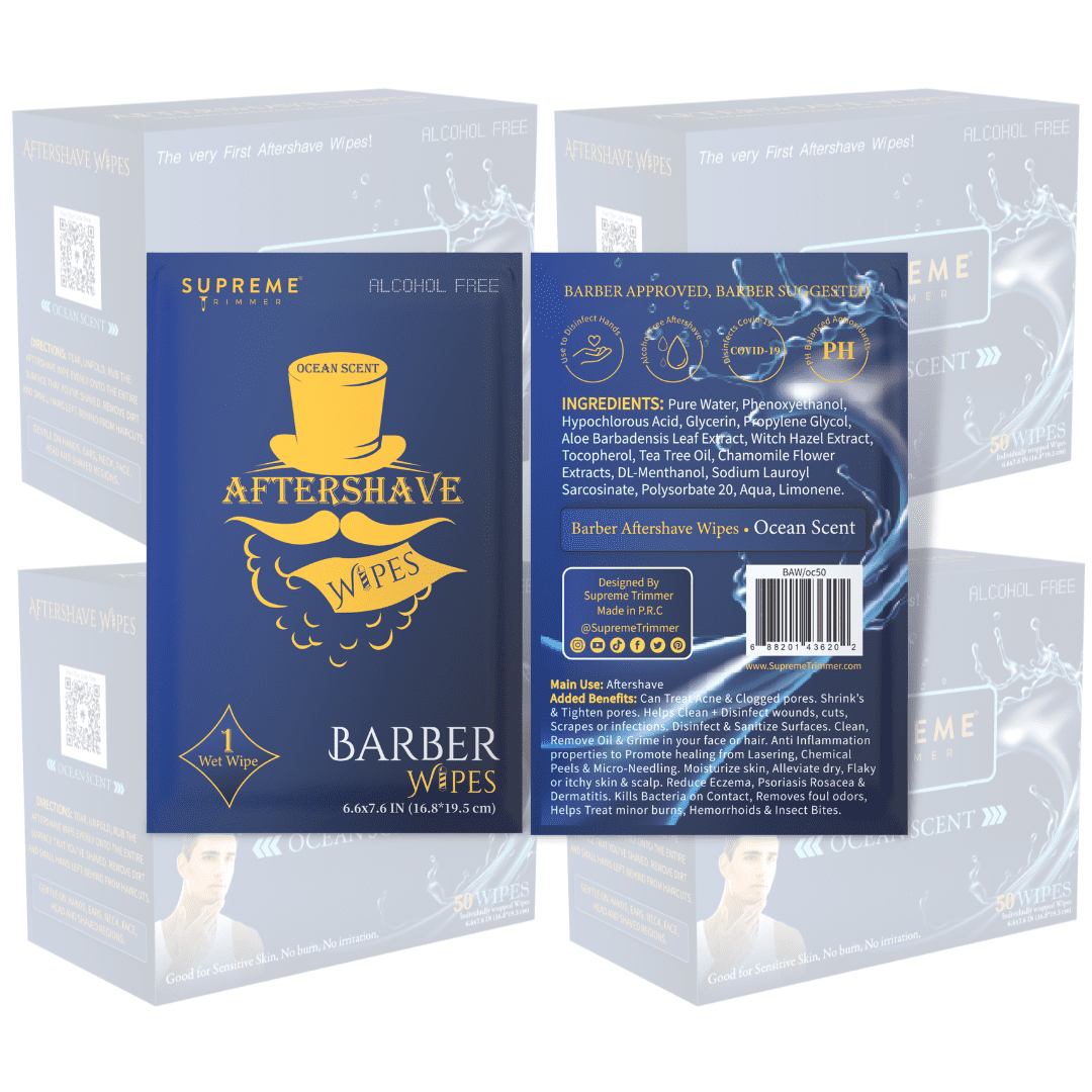Aftershave Wipes by Supreme Trimmer Individually Wrapped After Shave