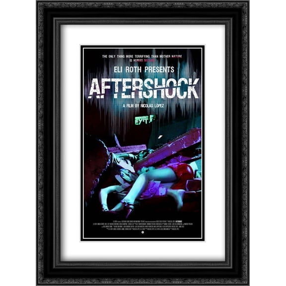 Aftershock 18x24 Black Ornate Wood Framed Movie Poster with Double Matting