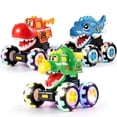 thumbnail image 1 of Afuafu 3 Pack Dinosaur Monster Truck Toys, Press and Go Cars for Toddlers 2-5, LED Light Wheels Push Cars with Realistic Dino Design, Kids Vehicle Set for Boys Girls, 1 of 7