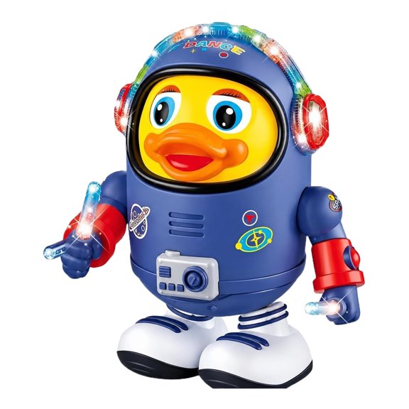 Afuafu Dancing Space Duck Toy, Musical Light-Up Astronaut Duck That Walks, Sways, Blinks and Glows, for Kids Ages 3-8
